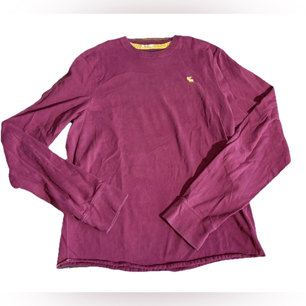 Vintage Y2K Abercrombie & Fitch Muscle LS Crewneck Shirt Mens XXL Red Maroon